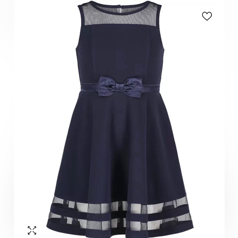 Illusion Mesh Bow Front Dress - Calvin Klein size 12